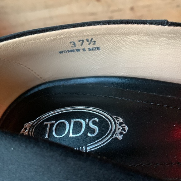 Tods Womens Classic Pump Heel Black Suede Embellished Slip On High Peep … - Picture 6 of 11